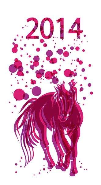 Bonne année chinoise du cheval 2014 fond — Image vectorielle
