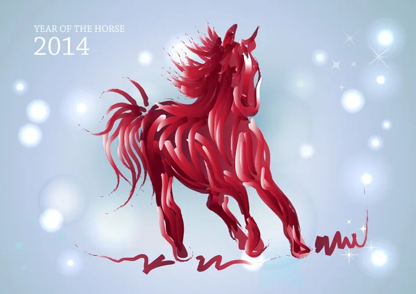 Feliz Ano Novo Chinês de cavalo 2014 — Vetor de Stock