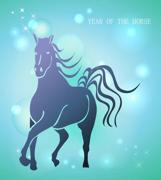 Glückliches chinesisches neues Jahr des Pferdes 2014 Postkarte — Stockvektor