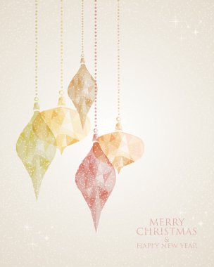 merry christmas üçgen baubles asılı