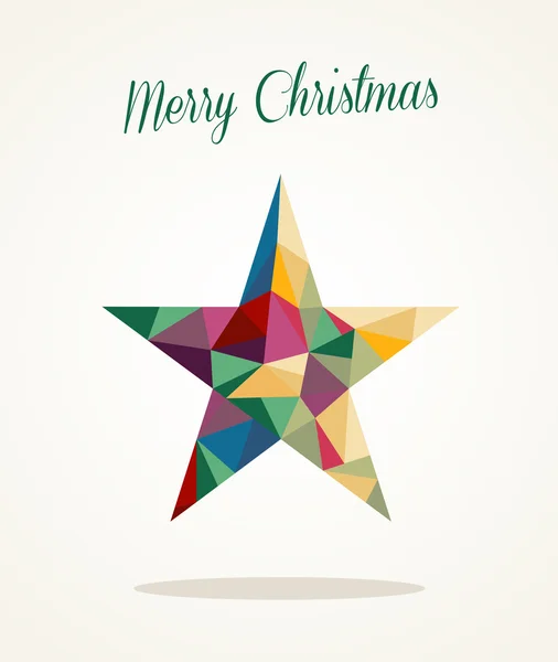 Merry Christmas contemporary triangle star greeting card — Stock Vector