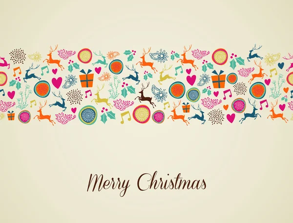Merry Christmas multicolors reindeer illustration — Stock Vector