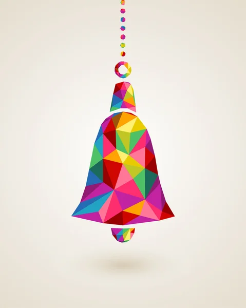 Christmas colorful hanging bell bauble — Stock Vector