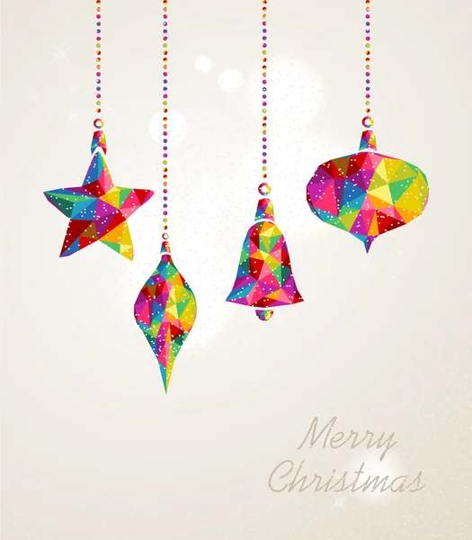 Joyeux Noël multicolores suspension boules composition — Image vectorielle