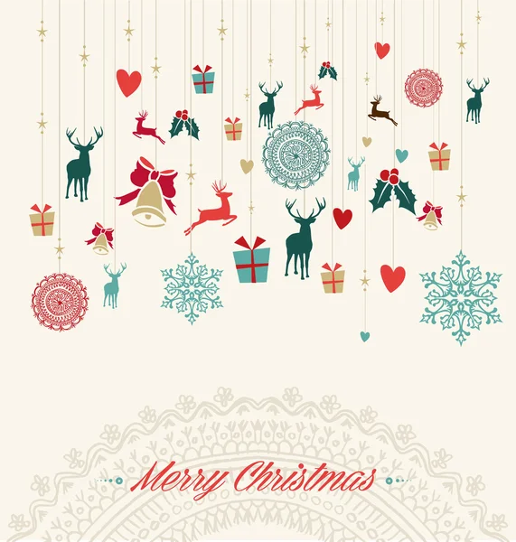 Merry christmas vintage wenskaart — Stockvector