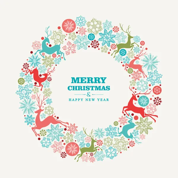 Merry Christmas and Happy New Year greeting card — Stock Vector