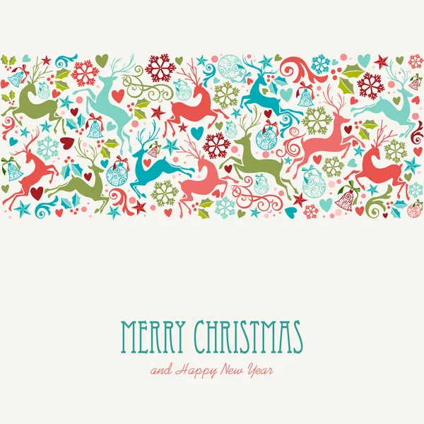 Merry Christmas and Happy New Year greeting card — Stock Vector