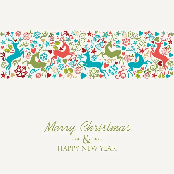 Merry Christmas and Happy New Year greeting card — Stock Vector