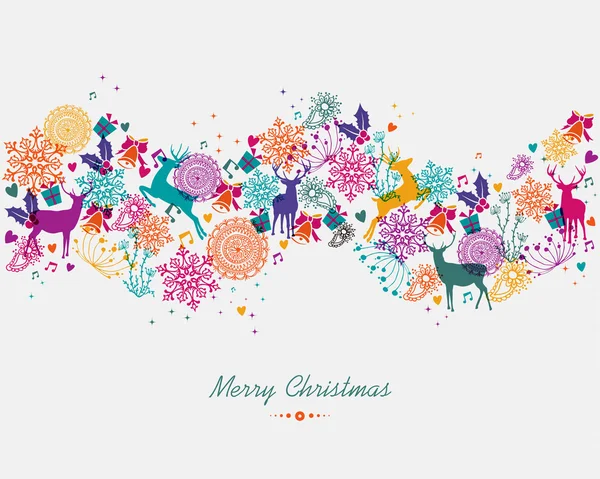 Merry christmas kleurrijke garland banner — Stockvector