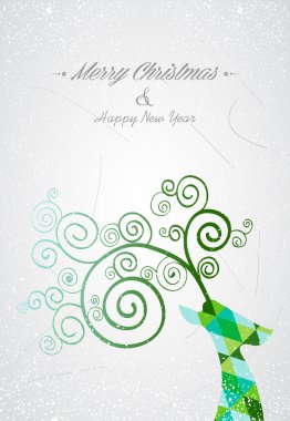 neşeli Noel renkli soyut Geyik kafası