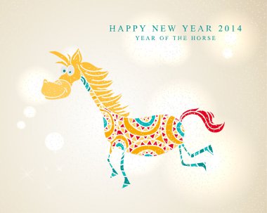 komik karikatür at Çince yeni yıl 2014