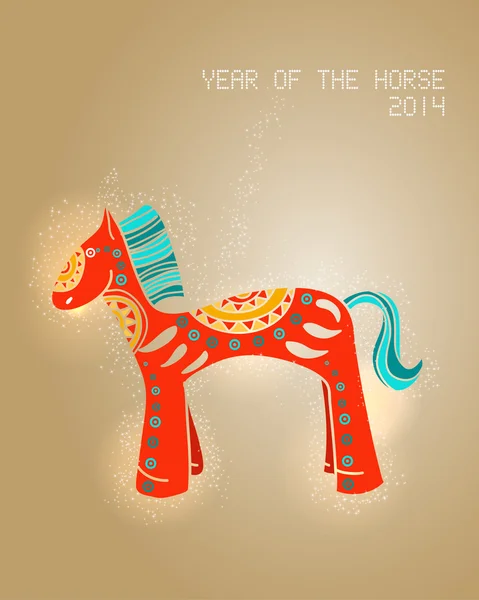 Year of the Horse 2014 greeting card — Stock Vector