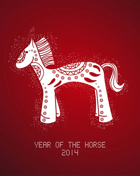 Año chino del zodíaco del caballo — Vector de stock