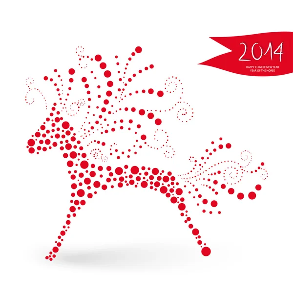 Año nuevo chino del caballo — Vector de stock