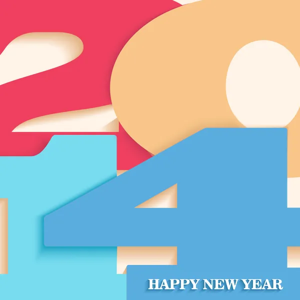 Mutlu yeni yıl 2014 kartpostal vektör çizim — Stok Vektör