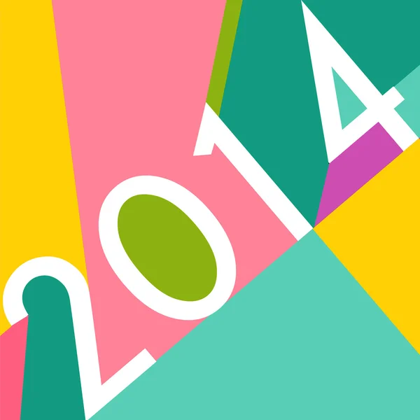 Neues Jahr 2014 bunte Grußkarte — Stockvektor