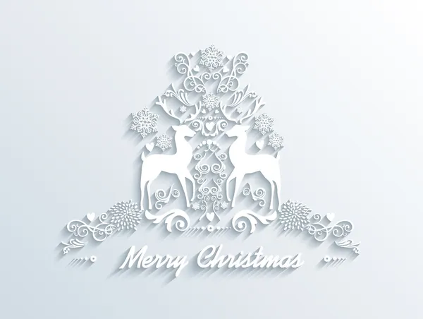 Merry christmas sezon Tebrik Kartpostalı beyaz — Stok Vektör
