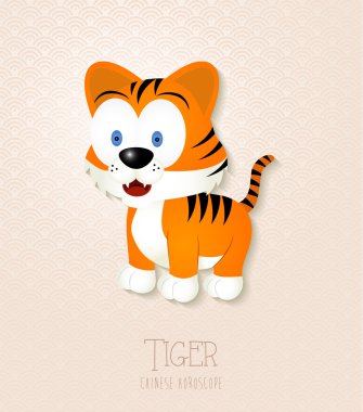 Chinese zodiac set Year of the Tiger vector