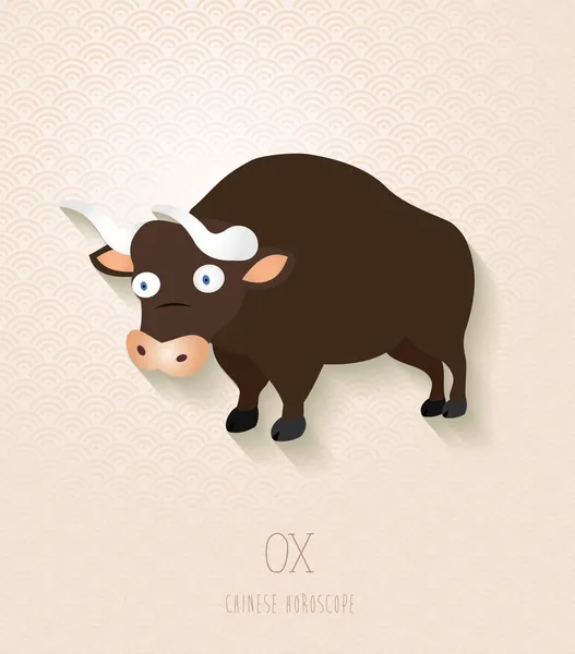 Kinesiska zodiaken som året för oxe — Stock vektor