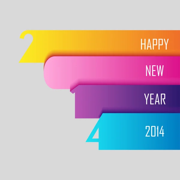 Gelukkig nieuw jaar 2014 briefkaart illustratie — Stockvector