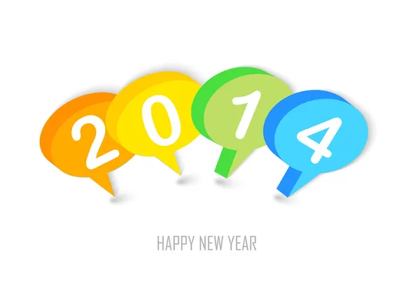 Capodanno 2014 social network colori bolle — Vettoriale Stock