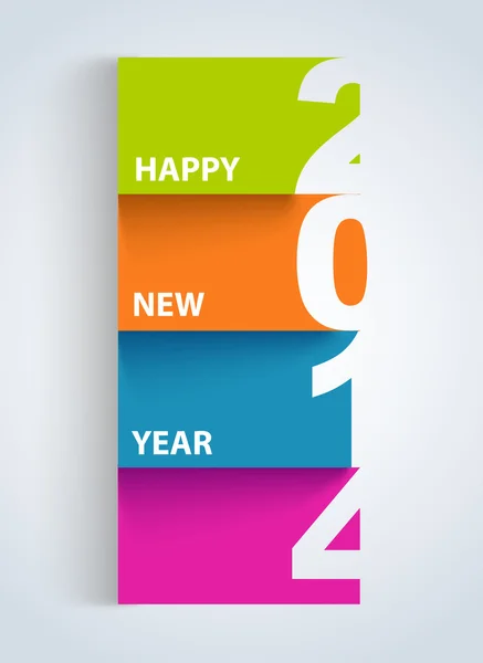 Feliz Año Nuevo 2014 colorido número de etiqueta — Vector de stock