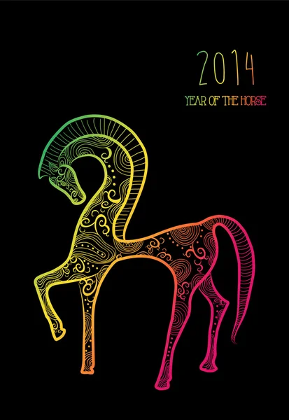 Feliz Año Nuevo Chino del caballo 2014 — Vector de stock