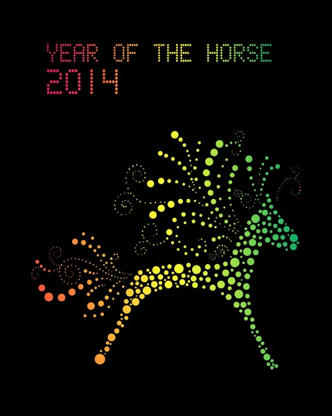 Bonne année chinoise du cheval 2014 carte postale — Image vectorielle