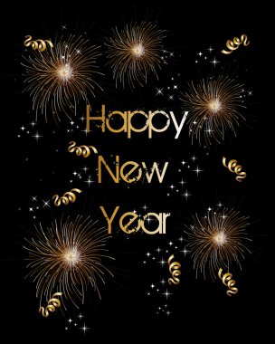 mutlu yeni yıl 2014 havai fişek tebrik kartı