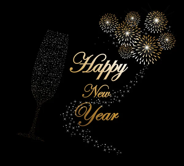 Szczęśliwego nowego roku 2014 szampana fajerwerki tło — Wektor stockowy