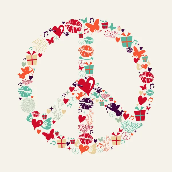 Valentinky den míru a lásky barevné karty — Stockový vektor