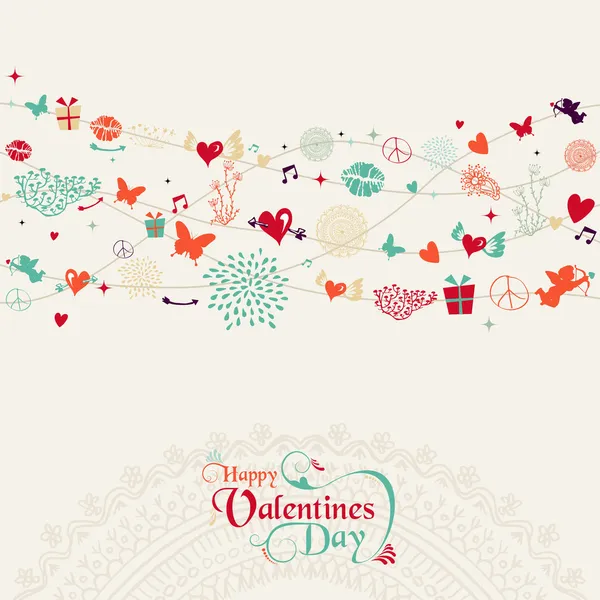 Vintage valentines dag briefkaart ontwerp — Stockvector