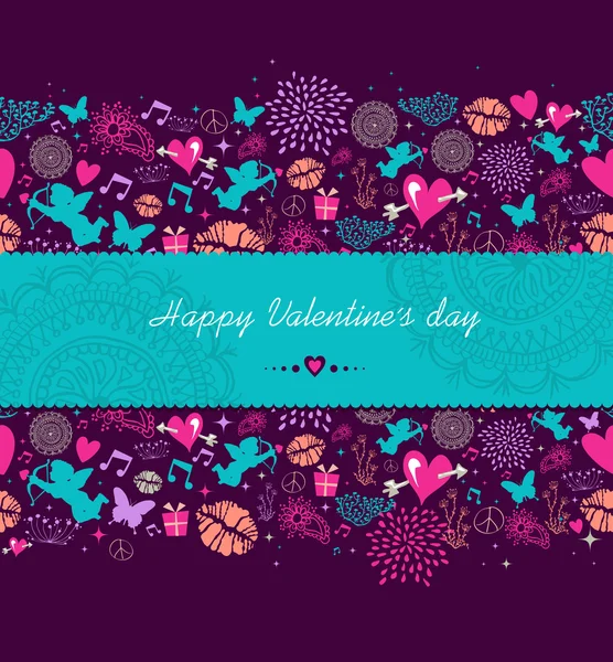 Feliz día de San Valentín banner fondo — Vector de stock