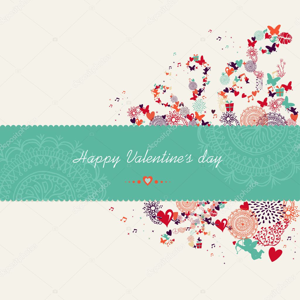 Valentines day banner greeting card