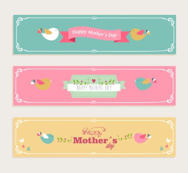 Vintage mutlu anneler günü afiş ayarla