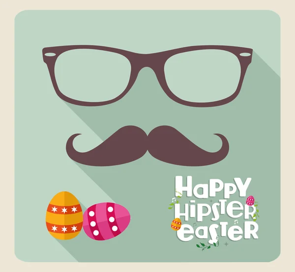 Glücklicher Hipster-Oster-Jahrgang — Stockvektor