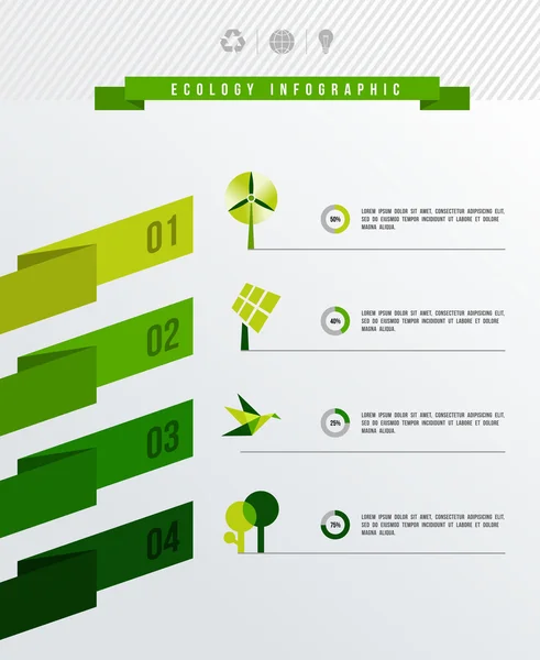 Ecologia infográfico vetor plana ilustração —  Vetores de Stock