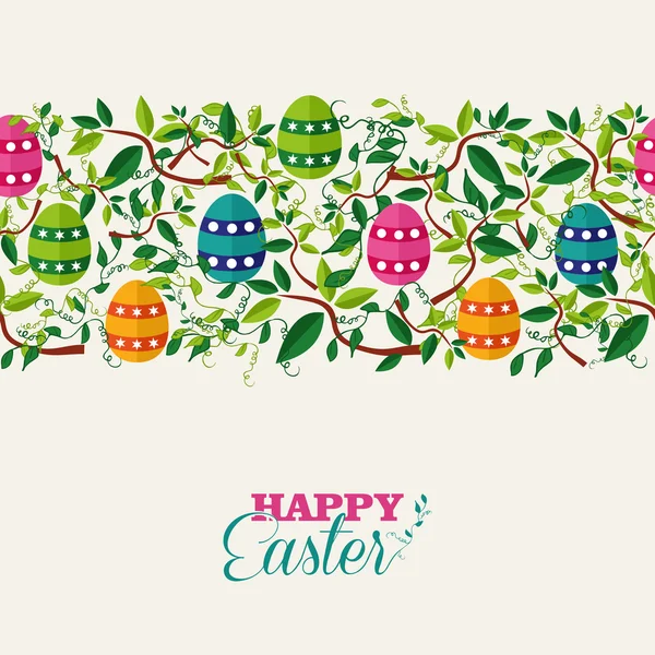 Colorful Easter seamless pattern banner — Stock Vector