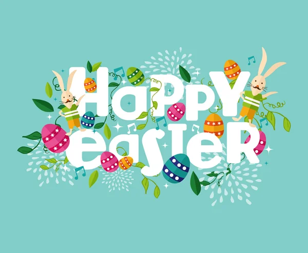 Colorful Happy Easter composition — Stock Vector