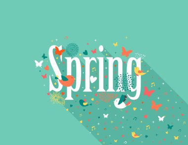 Bahar metin düz tasarımı oluşturma