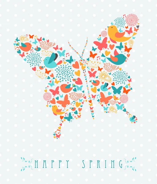 Happy Spring colorful butterfly concept — Stock Vector