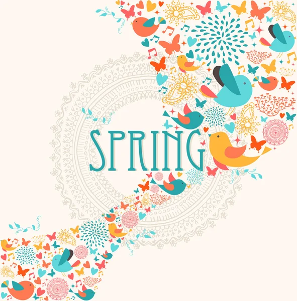 Spring greeting card illustration — Stock Vector