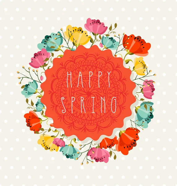 Happy Spring flower postcard — Stock Vector