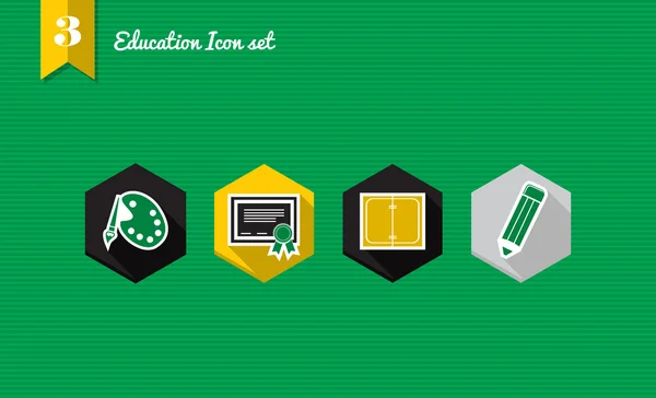 Volver a la colección de iconos planos de la escuela — Vector de stock