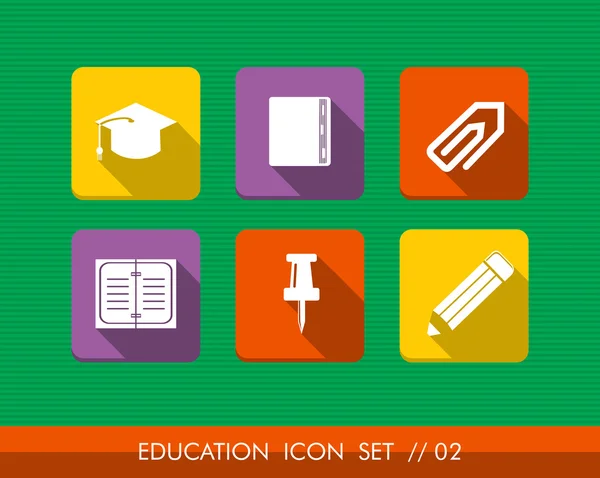 Education colorful flat icons set collection — Stock Vector