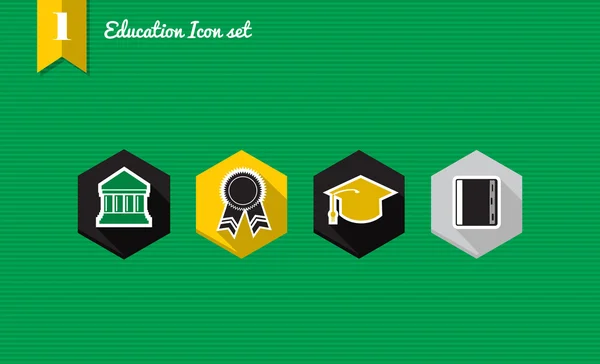 Educación iconos planos colección conjunto — Vector de stock