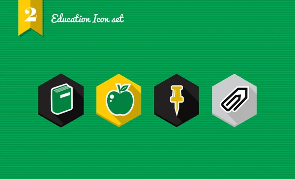 Education flat icons set collection — Stock Vector