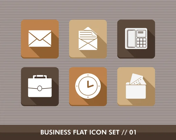 Conjunto de iconos planos de negocios — Vector de stock