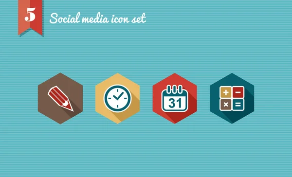 Sociala medier platt ikoner anger samling — Stock vektor