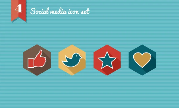 Juegos de iconos planos de redes sociales colección — Vector de stock